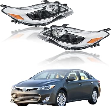 WFLNHB Driver and Passenger Side Headlight Assembly Replacement for Toyota Avalon 2013-2015 Headlights Halogen Projector 8115007121 8111007121