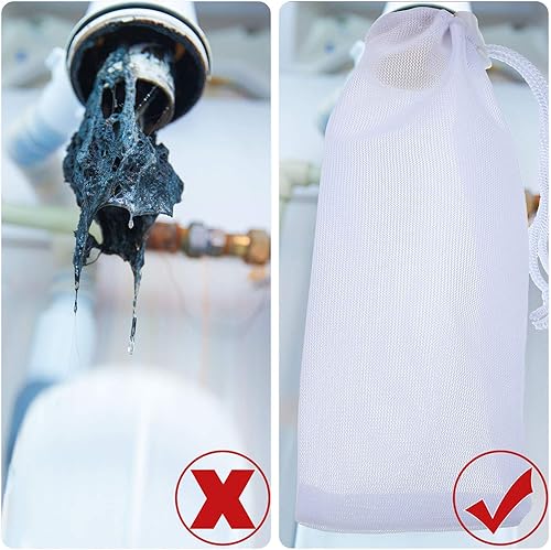 Miniatura 3 de Trampas de pelusa para lavadora, trampas de malla de nailon para el hogar, lavadora, sistemas de drenaje, filtro de mangueras de descarga, 9.4 x 3.1