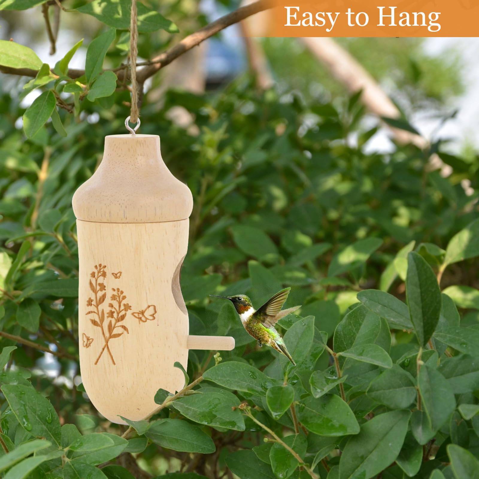 Hummingbird House - Natural Wooden Hummingbird Nesting Houses for Gardening Gifts, Christmas Home Decoration 3 Packs