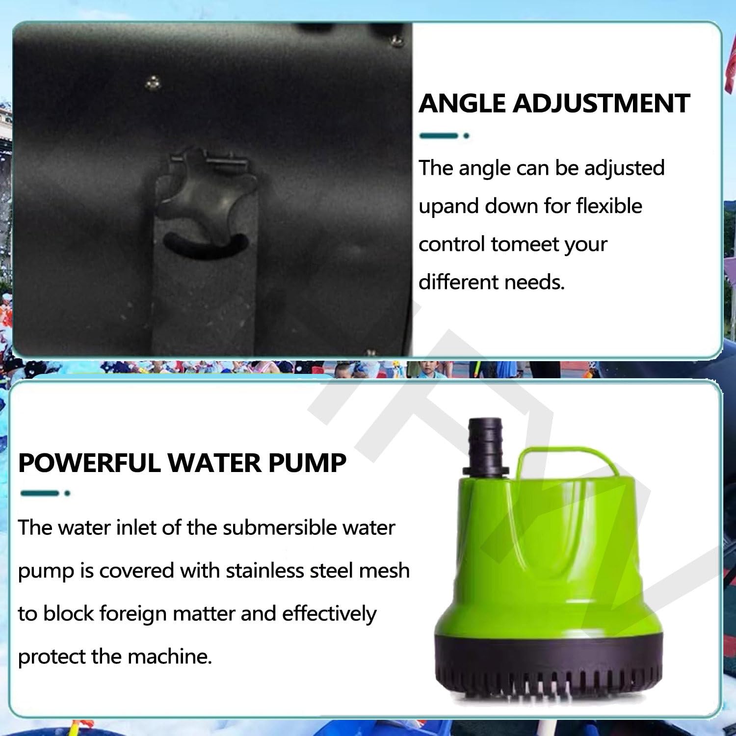 Macchina per schiuma per feste, generatore di schiuma da 1000 W con angolo regolabile, copertura fino a 80 ㎡, ideale per eventi all'aperto e feste estive di nuoto