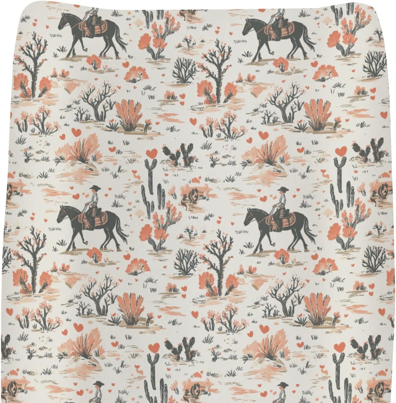 Vintage Cowgirl Cactus Floral Changing Pad Covers for Baby Girls Boys Western Cowgirl Horse Love Fitted Changing Table Cover Mats Wild Desert Soft Diaper Changing Table Sheets 32''×16''