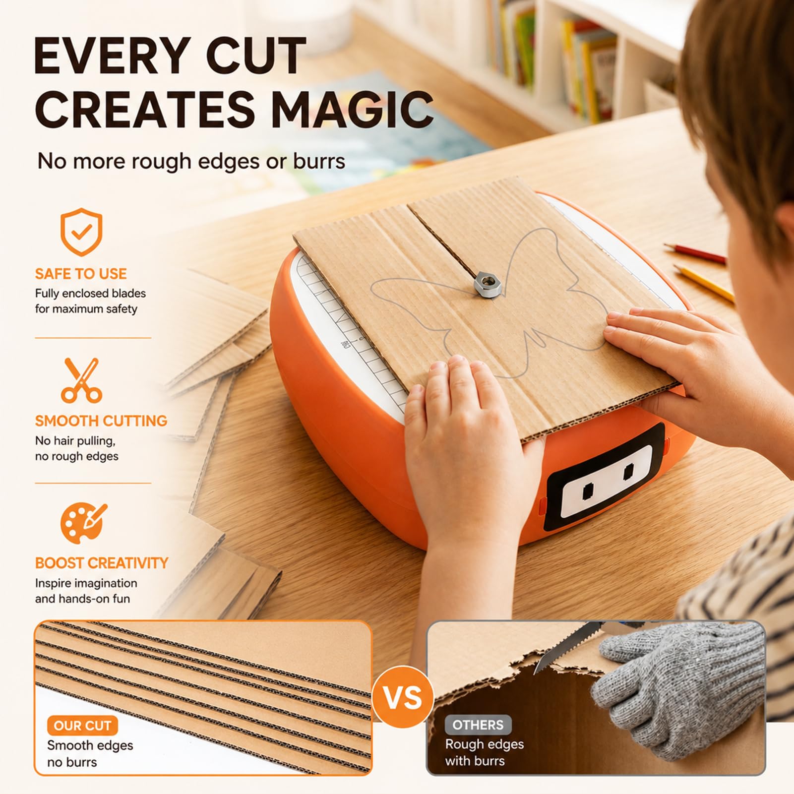 Pappschneider Für Kinder, Sichere Elektrische Diy-kappsäge, Ohne Klingen | Zum Schneiden von 3 mm dickem Karton, ideal für Bastelarbeiten wie 3D-Modelle und Schulprojekte.