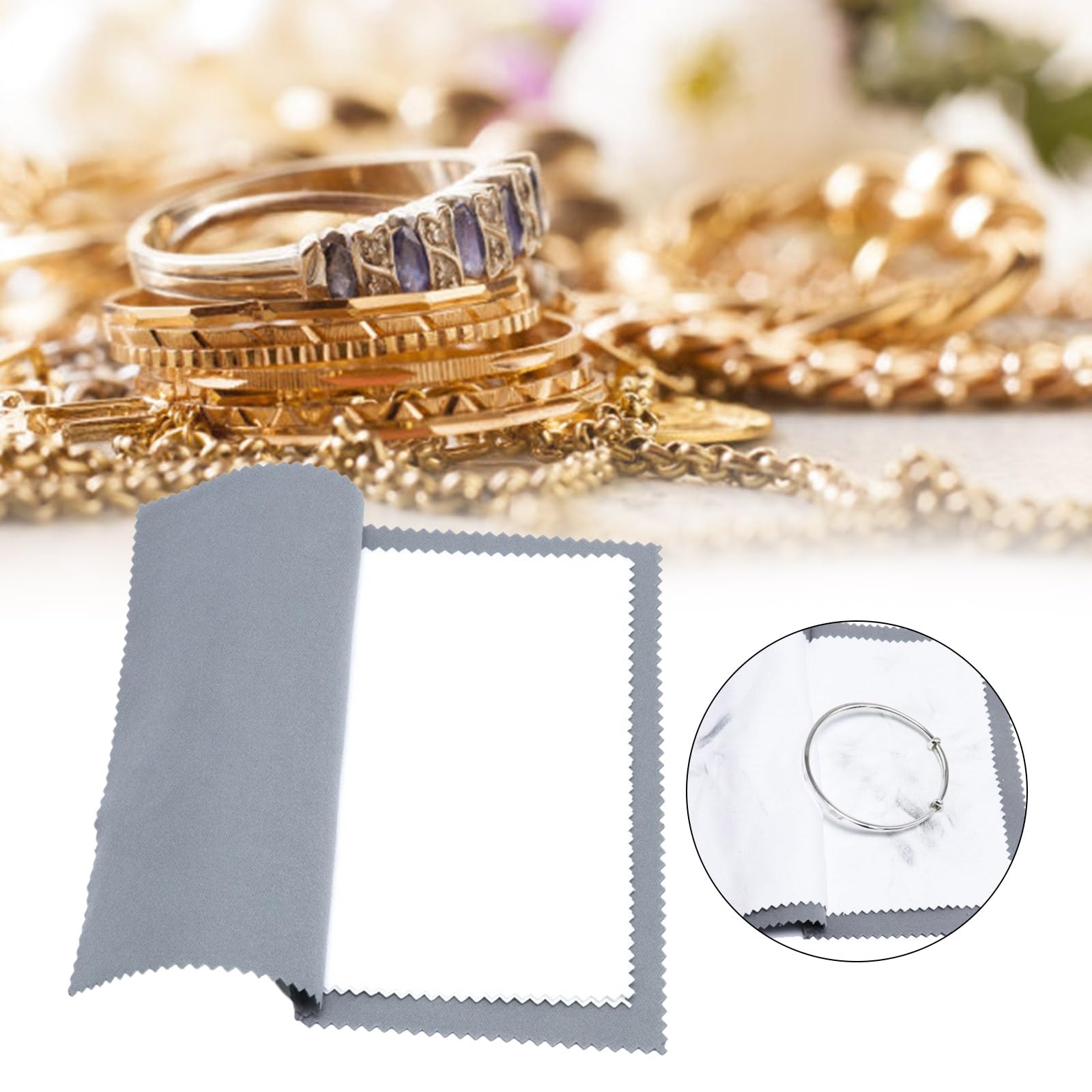 Ldabrye Multipurpose Large Jewelry Polishing Cloths Sturdy and Stylish Cotton Accessory Portable for Gold Silver Daily Use