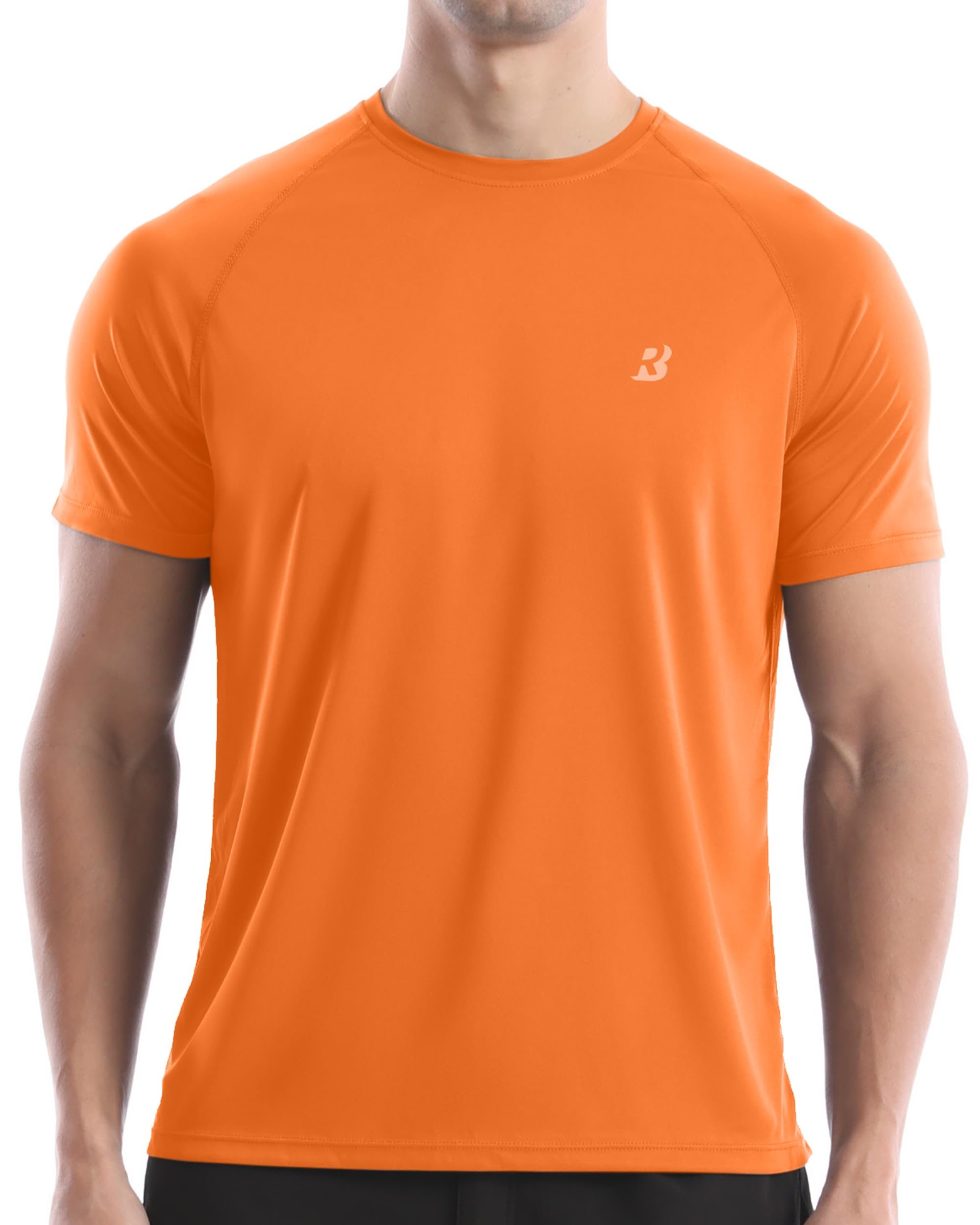 Roadbox Men's UPF 50+ Sun Protection Swim Shirts, Short Sleeve Running Rash Guard, Quick Dry Watersport Top for Surfing