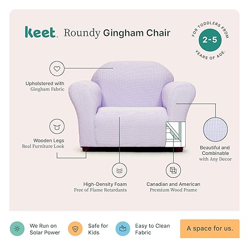 Miniatura 5 de Silla Gingham redondeada Keet, Lavanda