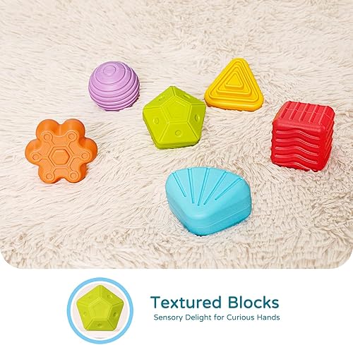 Miniatura 6 de LiKee Juguetes Montessori para niños de 1 año y más, clasificador de formas,10 bloques para el desarrollo sensorial y las habilidad motoras finas,