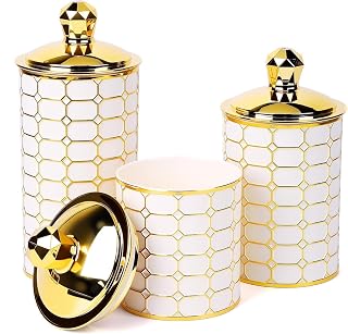Tefola 3-Piece Plastic Canister Set, Airtight Food Storage Containers for Kitchen Countertop & Pantry, BPA-Free Canisters for Flour, Sugar, Coffee, Tea, Farmhouse Style Organizers (Half Circle Lid)