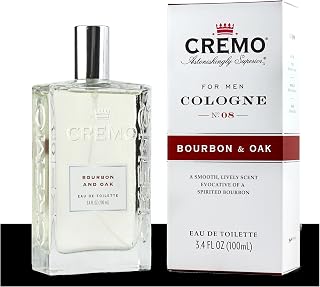 Cremo Cologne For Men - Bourbon & Oak Mens Cologne Spray, A Sophisticated Blend of Distiller’s Spice, Fine Bourbon and White Oak, Multi-Layered Signature Men's Fragrances, 3.4 Fl Oz