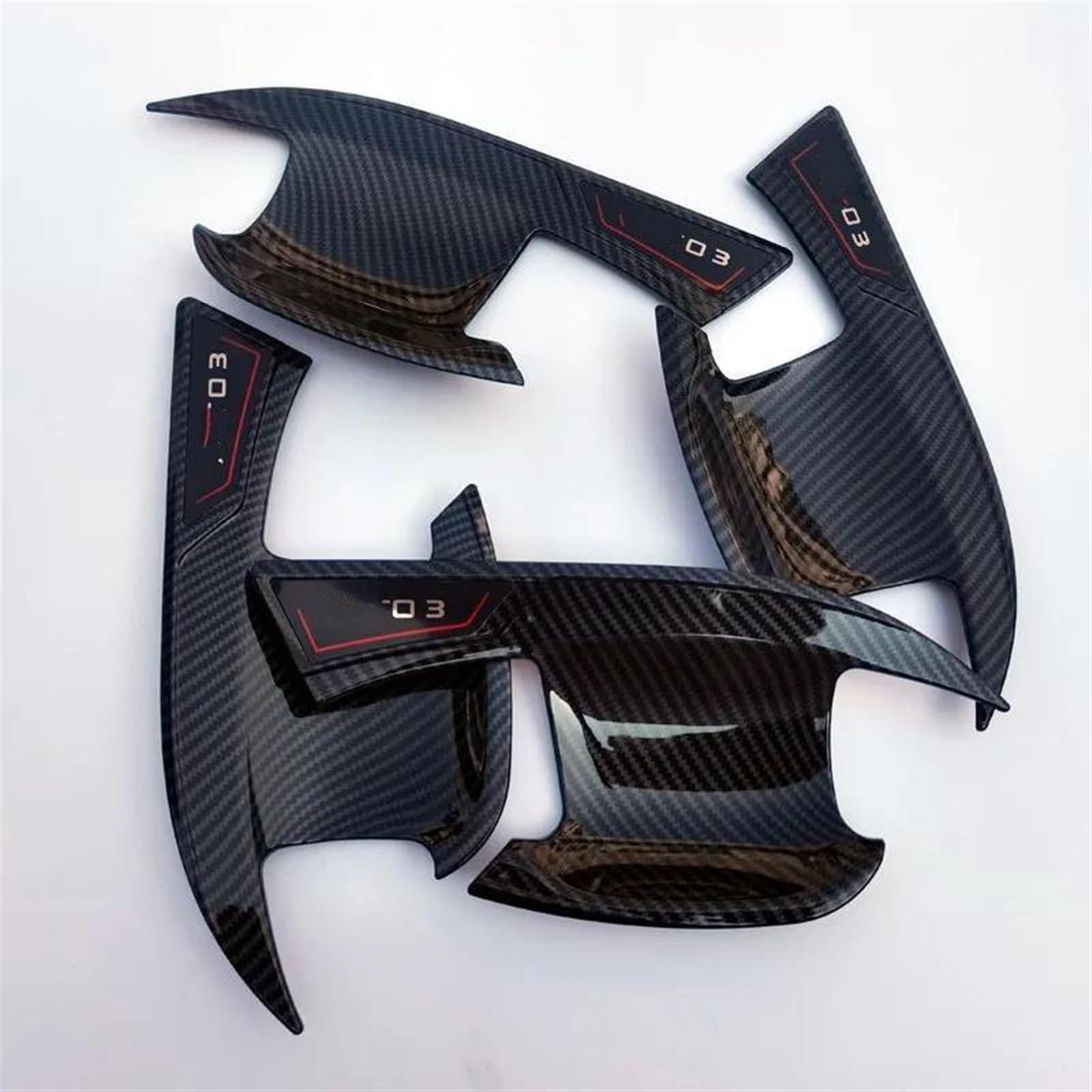 Slimes Carbon Car Trim Exterior Door Handles Bowl Cover Protection Sticker Accessories For Byd Atto3 Atto 3 2022 2021 Protection(Carbon)