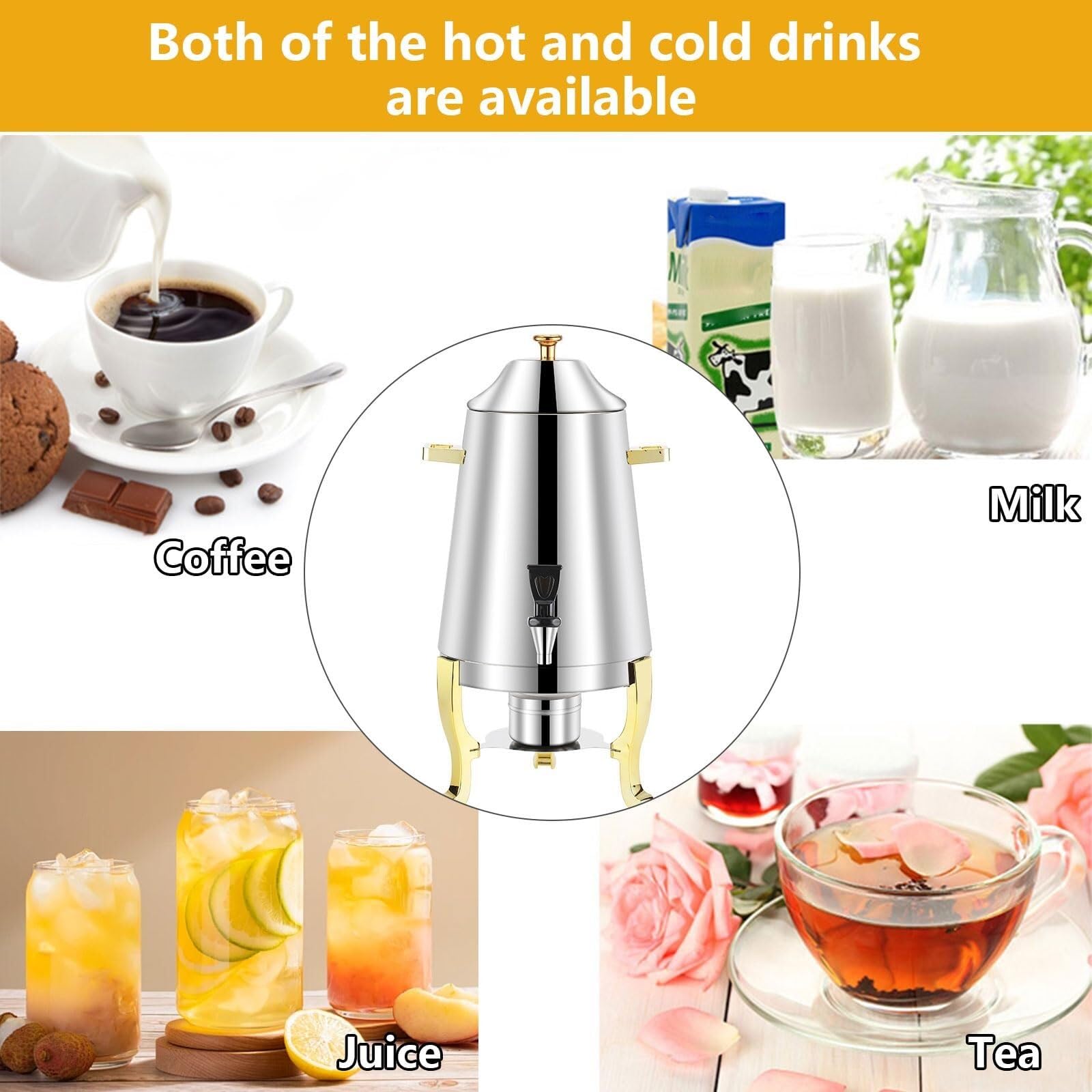 inless - Dispenser per bevande calde da 13 l, per servire caffè e succhi di frutta, per feste, eventi, buffet