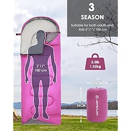 Sleeping Bags for Adults Women Backpacking Lightweight Waterproof- Summer Weather Sleeping Bag for Girls Warm Camping Hiking Outdoor Travel Hunting with Compression Bag(Purple)