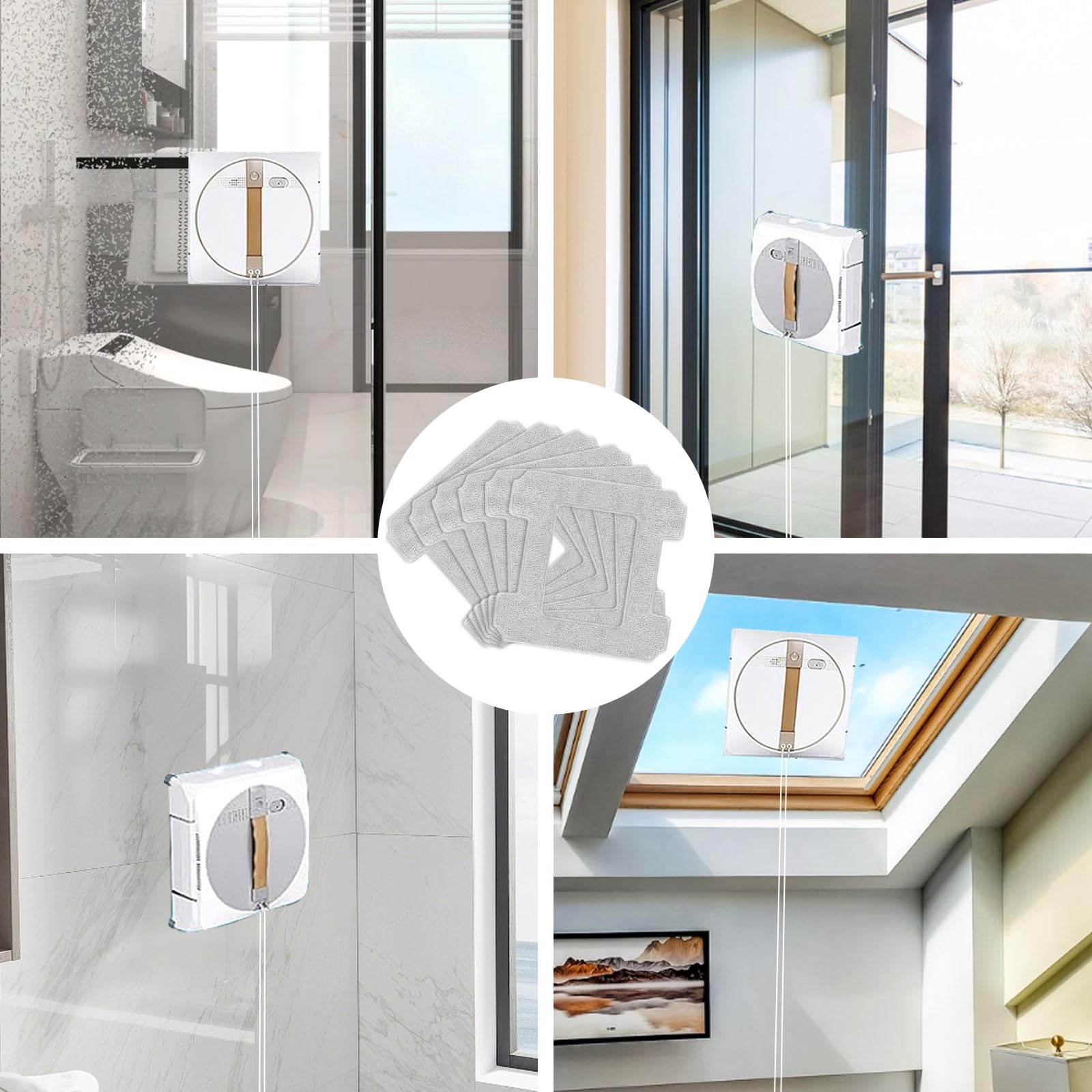 12 ściereczek do czyszczenia Ecovacs Winbot W1/ W1 Pro/ W2 Omni/ W2 Robot do czyszczenia okien, do usuwania kurzu i plam na oknach