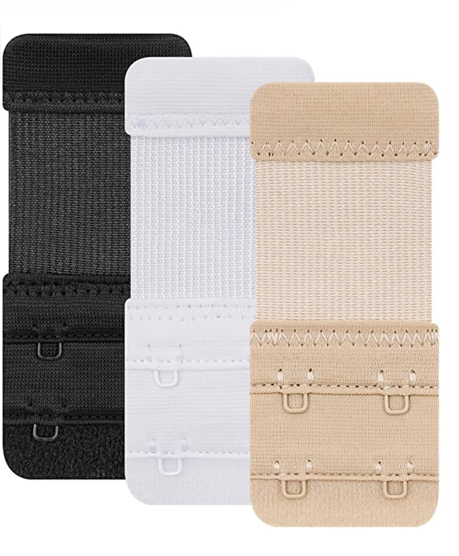 Women Polyester Bra Extender 2-Hook -2Eye,Give Life to Your Old Lovely bra's Use Bra Extenders One size Fits all,Pack of 3 Size- Free (White, Black, Nude)-image-41
