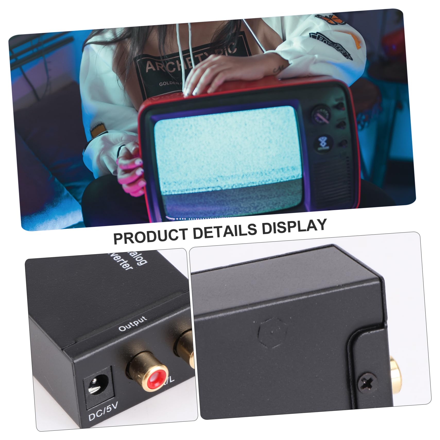 OSALADI 2pezzi Convertitore Audio Digitale Analogico Spdif Coassiale r Per Tv e Dvd Supporto Khz Design Compatto e Leggero Cavo Ottico Incluso Audio Di Alta Qualità Senza Rumori