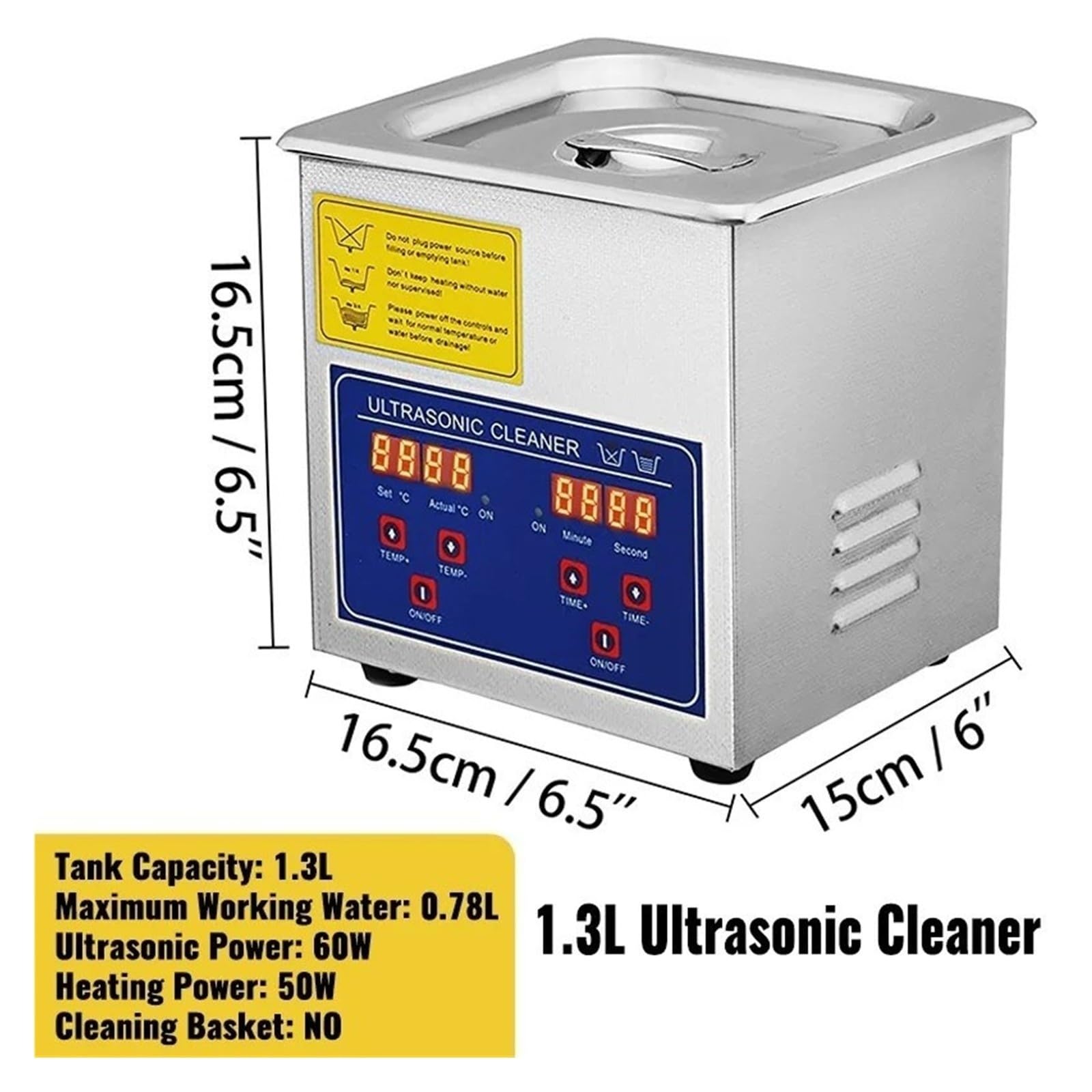Limpiador ultrasónico, Ultrasonido portátil del contador de tiempo Digitaces la lavadora limpiador ultrasónico 1.3L