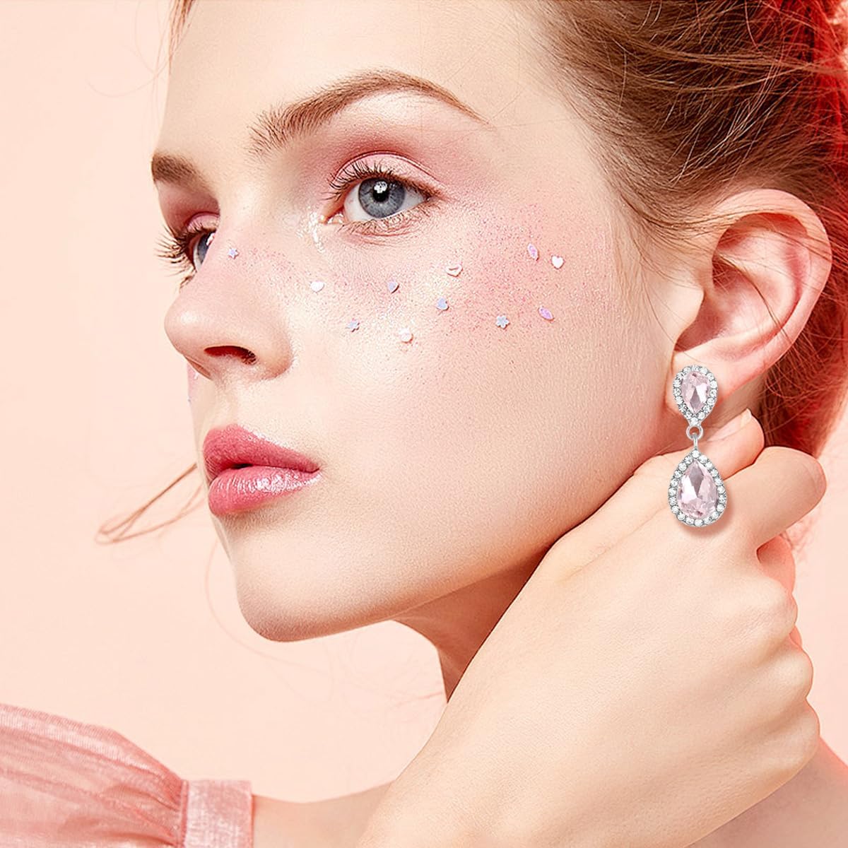 Vintage Rhinestone Teardrop Dangle Earrings Sparkle Crystal Bridal Earrings for Brides Bridesmaides Statement Drop Earrings for Women Wedding Formal Prom - Image 8