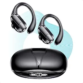 Fone de Ouvido Bluetooth Sem Fio XT80 – Le novo 70h de Reprodução, Display LED Duplo, Ganchos Esportivos, Microfone para Chamadas Claras, Controle por Botões – Intra-auricular para iPhone/Android