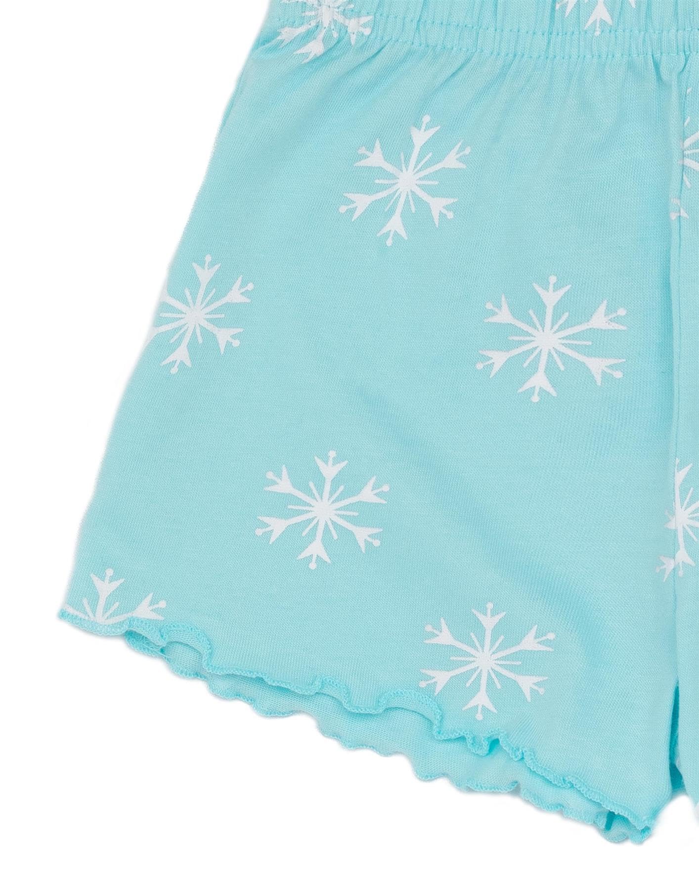 Disney Frozen Pyjama Bleu pour Fille | T-Shirt et Short Frozen pour Enfants | Conception d'aventure givrée | Marchandise Officielle Cadeau Parfait pour Les Petites Princesses de glac