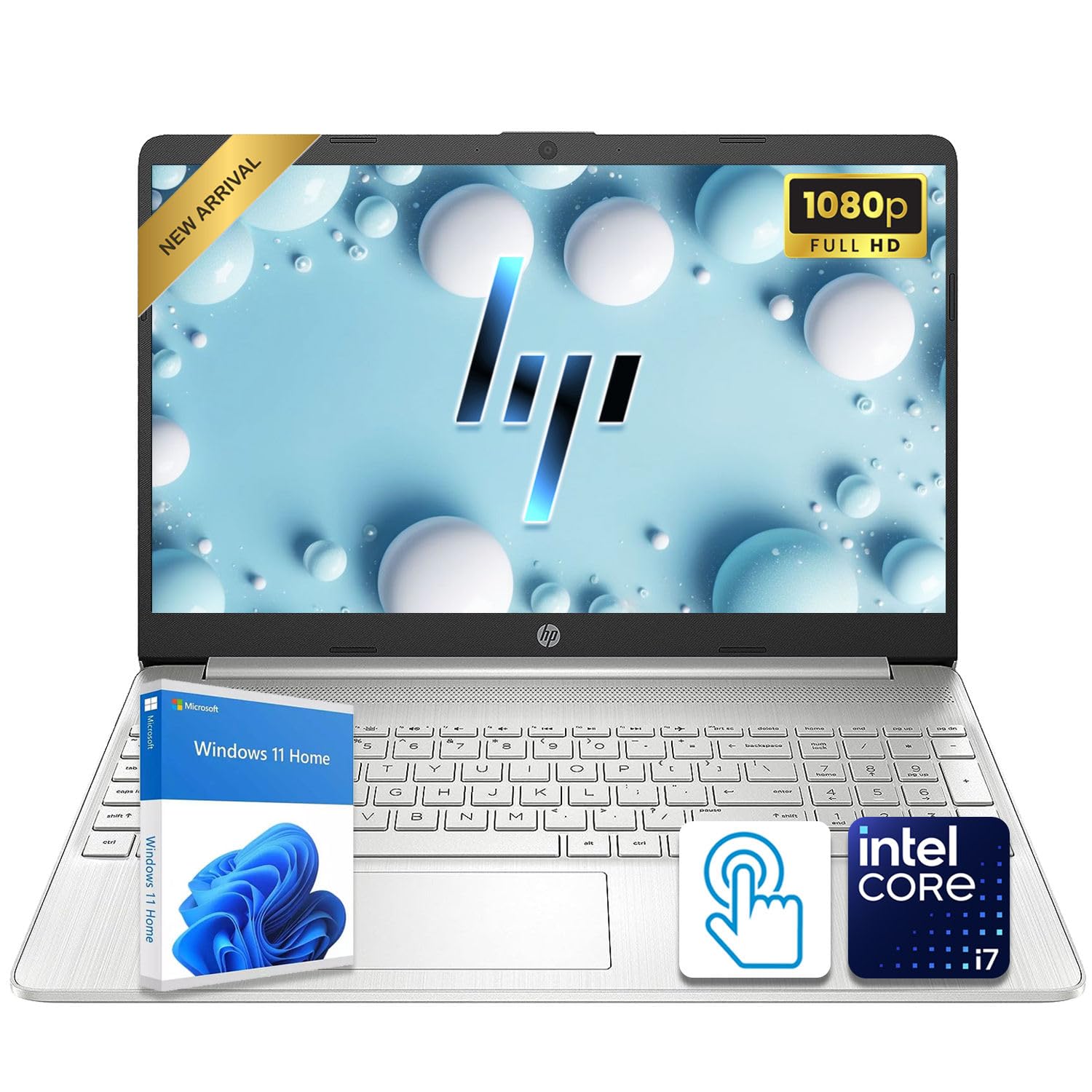 HP 15.6" FHD Touchscreen Laptop | Intel Core i7 Processor | 32GB DDR4 RAM | 1.5TB Storage (1TB PCIe + 500GB External) | Win 11 | Full-Size Backlit Keyboard | SD Card Reader & HDMI 32GB RAM | 1.5TB Storage