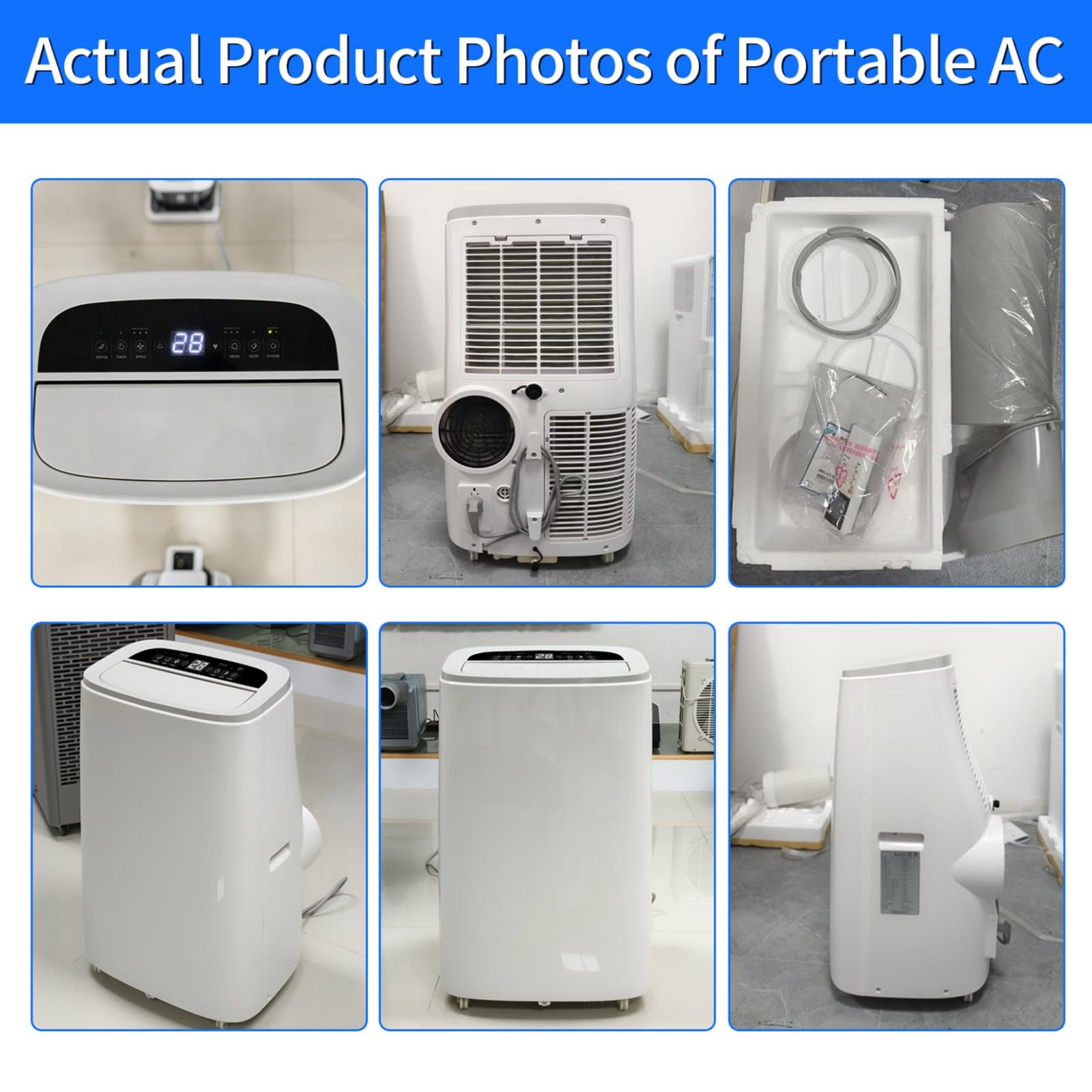 Condizionatore Portatile 18000 BTU con Telecomando unità AC Mobile 4 in 1 per Soggiorno Ufficio Domestico Palestra Raffreddamento Rapido Riscaldamento per Ampi Spazi Fino 350 Piedi B