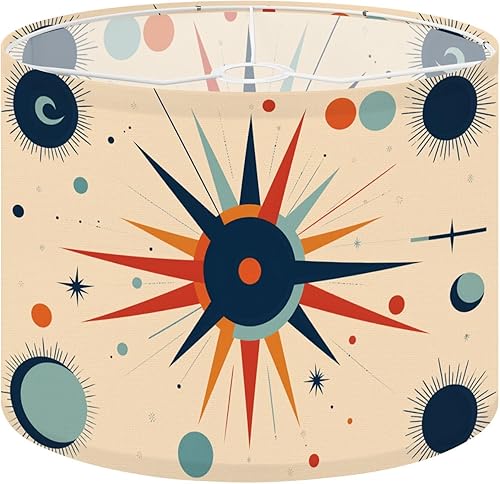 Miniatura 15 de Lamp Shades Set of 2 mid century retro 70s vintage Drum lampshades for Floor Lamps Table Lamps Pendant Light 11"x8.9" Replacement Large Lampshade