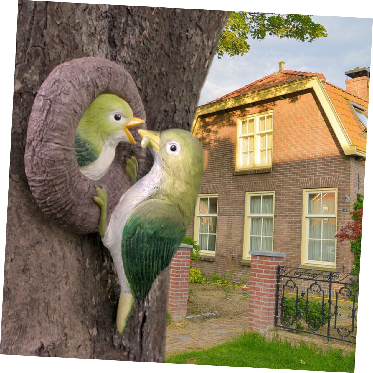 TOYANDONA 2 Stück Hängende Vogelstatue Harz Niedliche Vogelfigur für Garten und Außenbereich Realistisches Design Dekoration für Bäume und Einzigartiges Tierornament für Gartenliebhaber