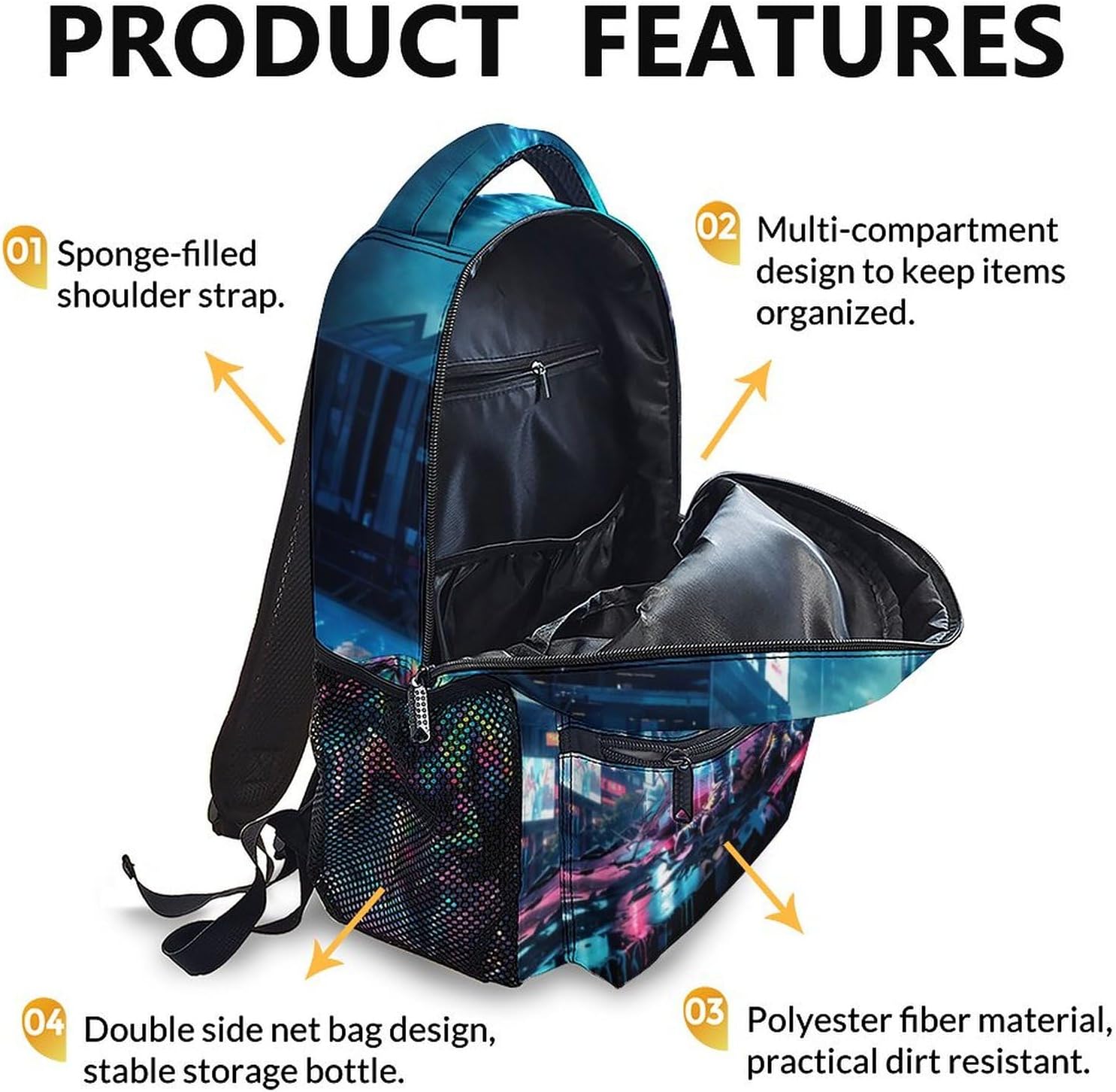 Dinosaur Backpack for Student, Kids Gift, 17 Inch Fashion Casual Schoolbag for Boys 8-12, Large Capacity Printed Bookbags for Kindergarten School Travel - Image 3