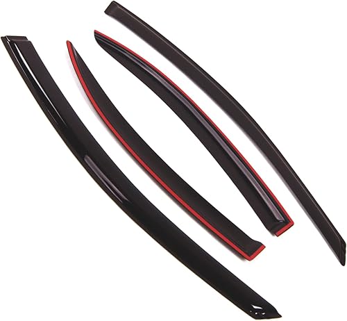 Miniatura 2 de Tuningpros WD2-097S - Deflector de visera de ventana de montaje exterior, protector de lluvia, humo oscuro, juego de 4 piezas compatible con