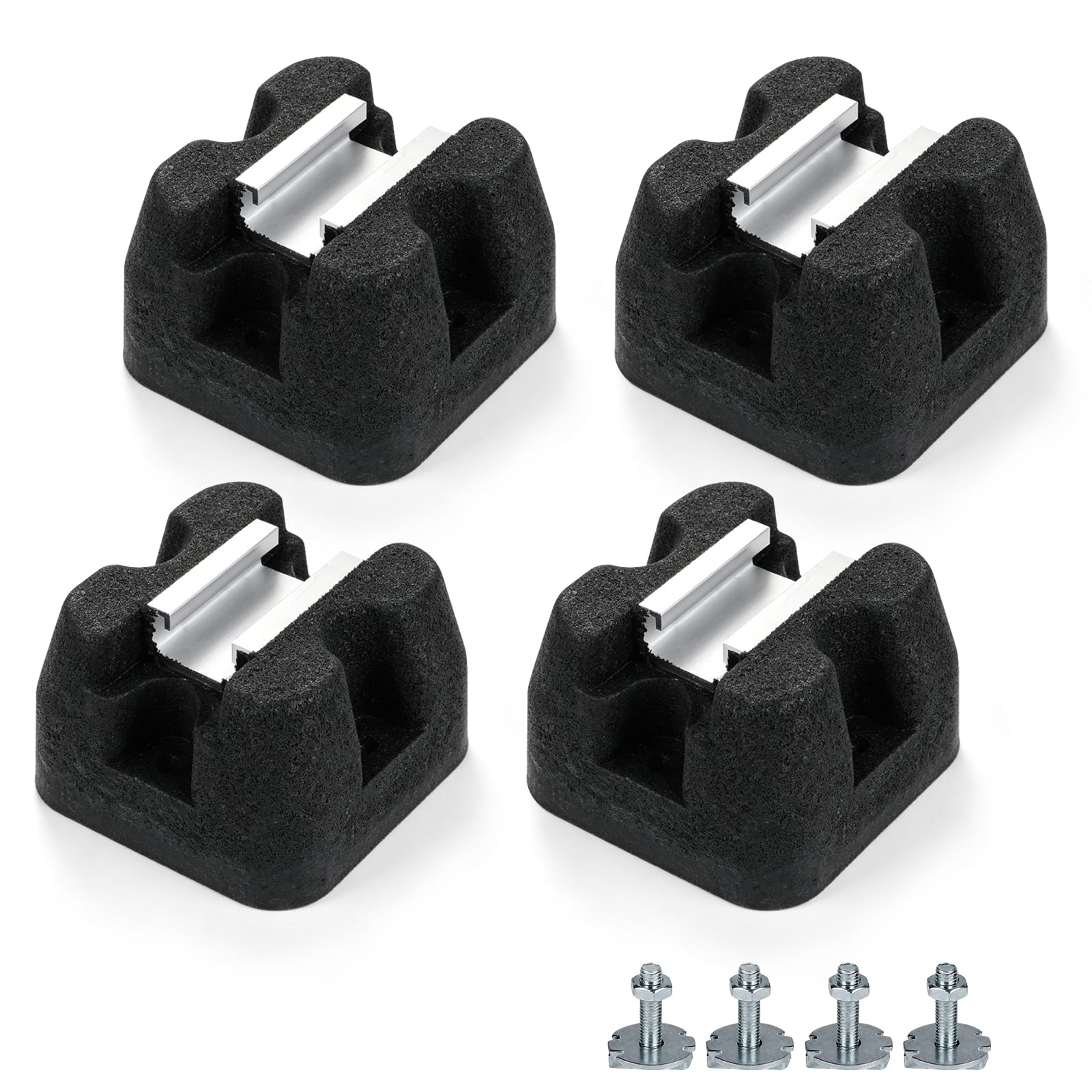EXLECO 4 Stück Schwingungsdämpfer für Wärmepumpe, Vibrationsdämpfer 110x110x65mm, Antivibrationsfüße Gummidämpfer Dämpfungssockel für Split Klimaanlage Außengerät, Gummipuffer Traglast 180kg