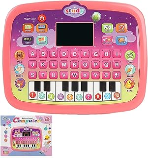 Toy Laptop Tablet - Kids Pretend To Play Laptop | Pretend Laptop with Lights, Sounds, And Music To Learn Letters, Numbers, Music & Words, Learning Toys for 1-4 Years Old Boys Girls Kids