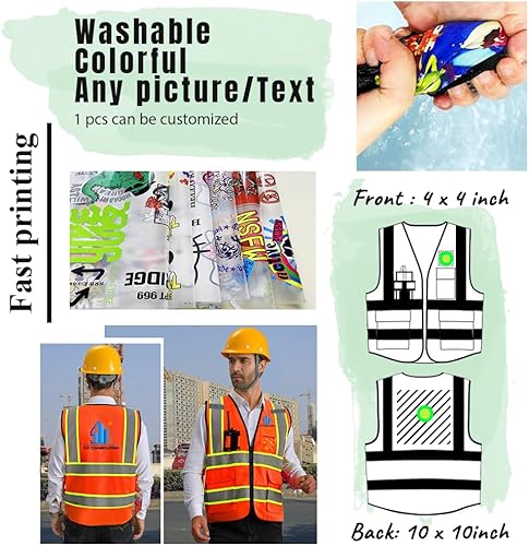 Miniatura 3 de YOWESHOP El chaleco de seguridad de alta visibilidad modifica el chaleco protector reflectante de alta visibilidad del logotipo