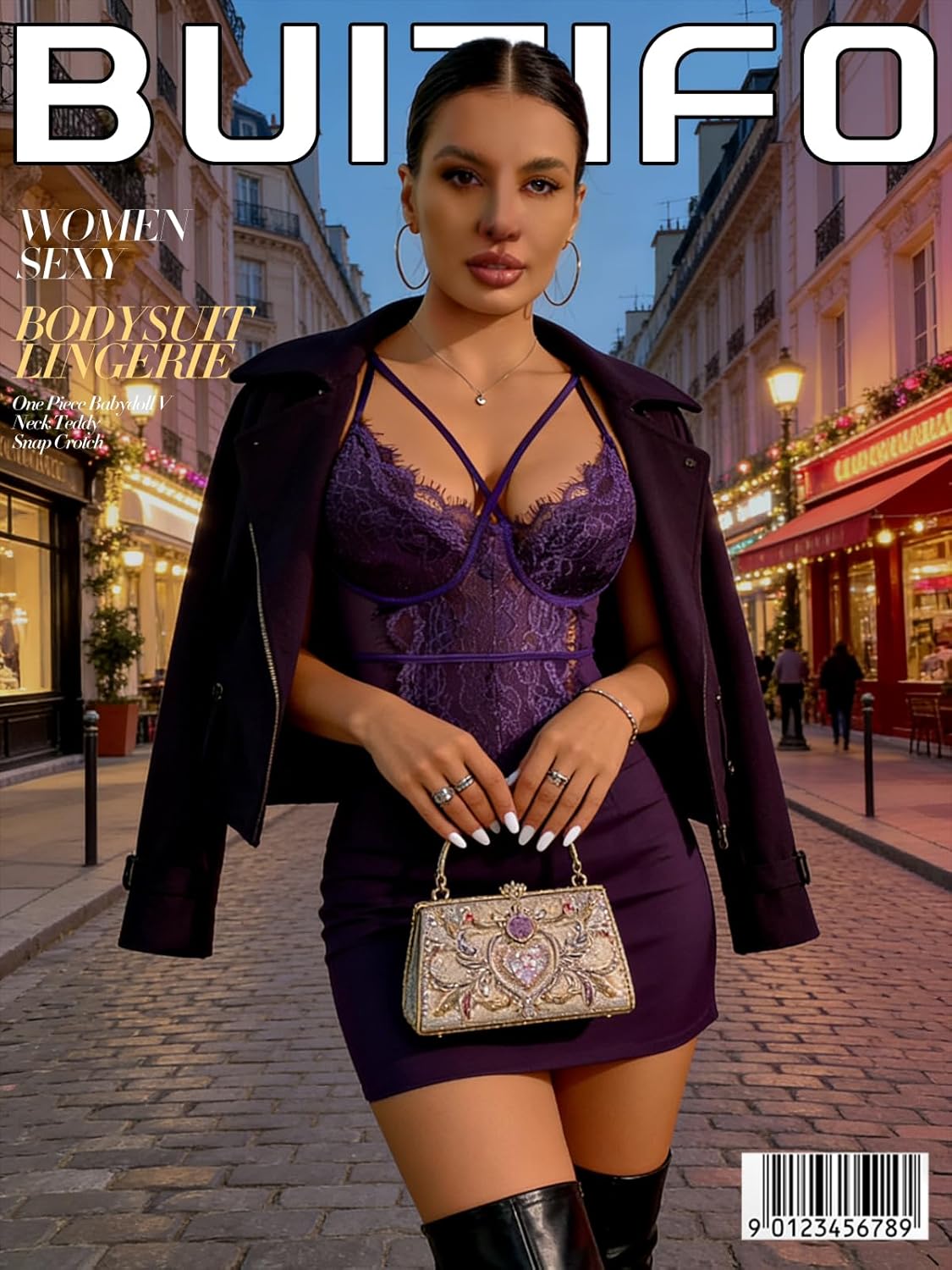 Buitifo Womens Sexy Bodysuit Lingerie One Piece Babydoll V Neck Teddy Snap Crotch - Image 5