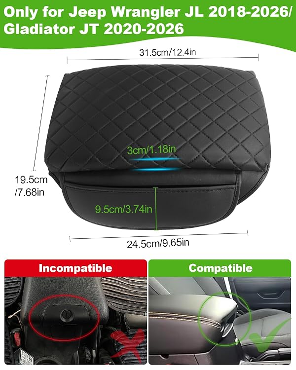Console Armrest Cover for Jeep Gladiator JT 2020-2026 Wrangler JL 2018-2026 by TBHOO - Used condition - Image 6