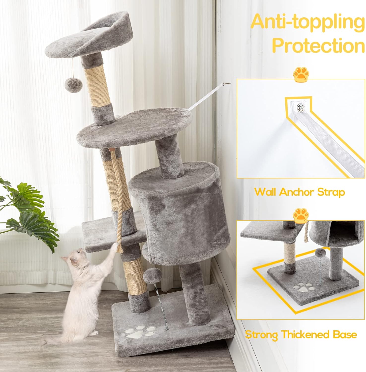 review MELLCOM Cat Tree Cat Tower for Indoor Cats Clearance, 44