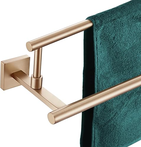 Miniatura 22 de KOKOSIRI Toalleros de baño de 24 pulgadas, soporte para toallas de baño de bronce aceitado, estantes de acero inoxidable montado en la pared Bronce