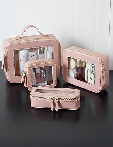 Miniatura 8 de Bolsa de maquillaje transparente Popvibe, estuche de cosméticos de viaje con cremallera, bolsa de aseo transparente con cremallera, organizador