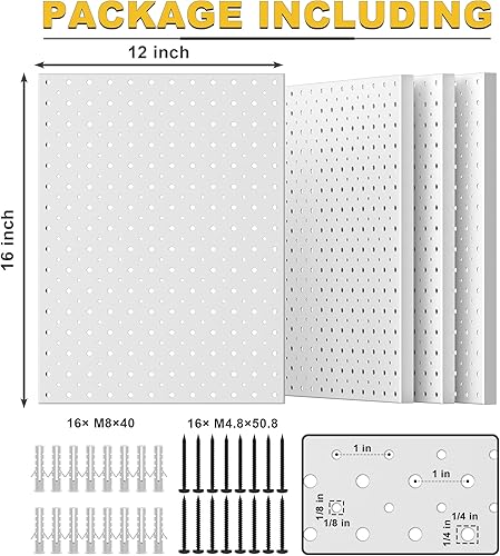 Miniatura 2 de Ultrawall Metal Pegboard Panels, Pegboard Wall Organizer, Peg Boards for Wall, Garage Tool Storage Organization, 12"X16", 4pcs, Gray