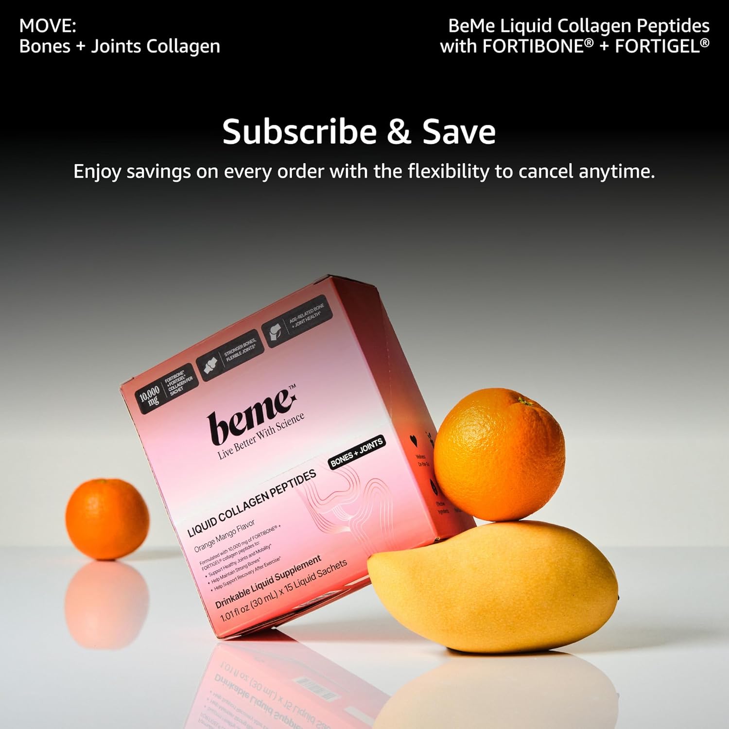 BeMe Wellness FORTIBONE Collagen Peptides for Bone & Joint Health - 10,000mg FORTIBONE & FORTIGEL - Liquid Sachets with Clinical Studies - 15 Sachets - Image 8