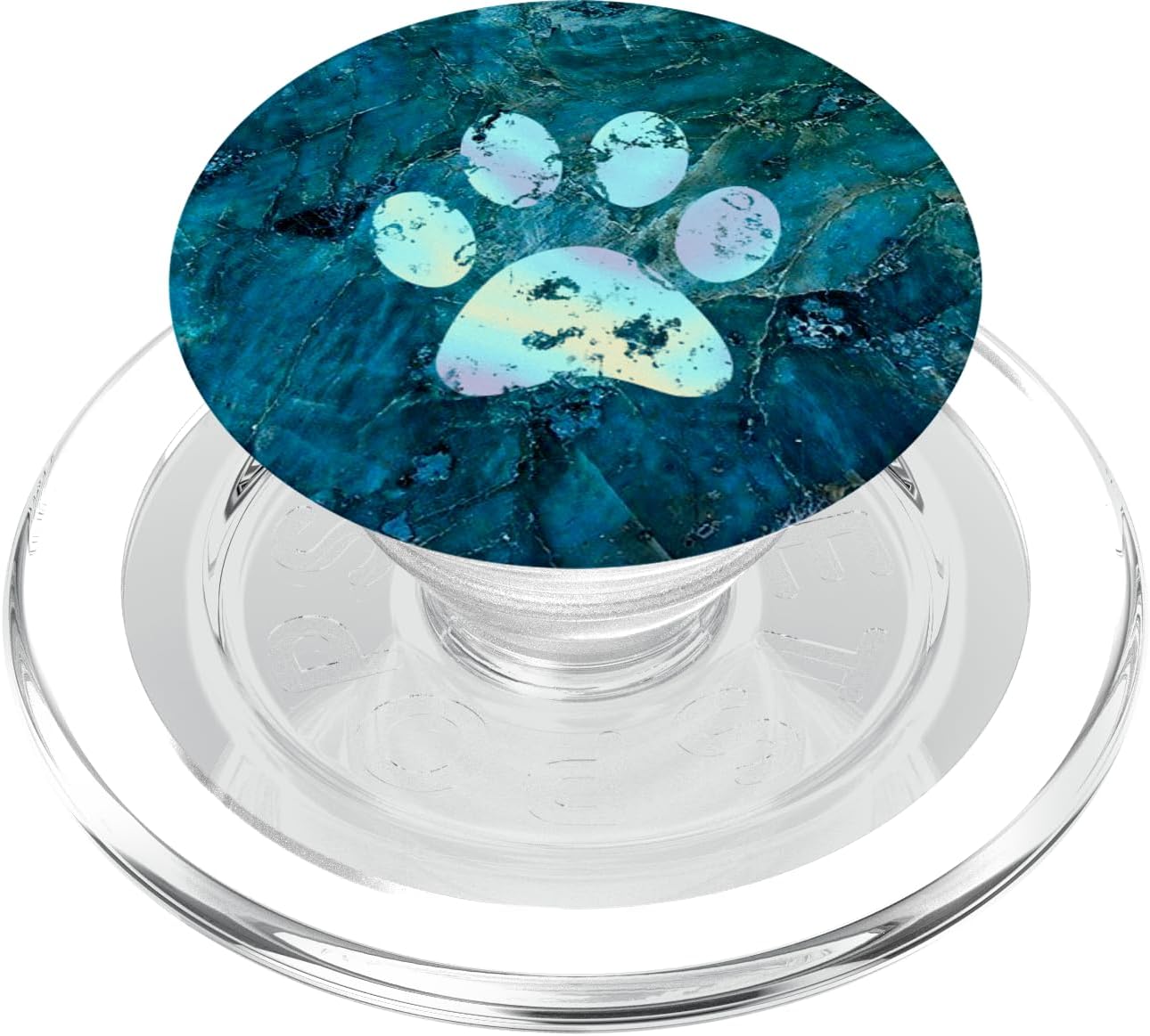 Rainbow Dog Paw Print Blue PopSockets PopGrip for MagSafe