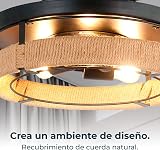 Cecotec Ventilatore da Soffitto con Luce EnergySilence Aero 3600 Invisible Natural Design. Corda Naturale, 25 W, Diametro 91 cm, Telecomando, Timer 8 Ore, 6 Velocità, 3 Pale, Estate/Inverno - 9