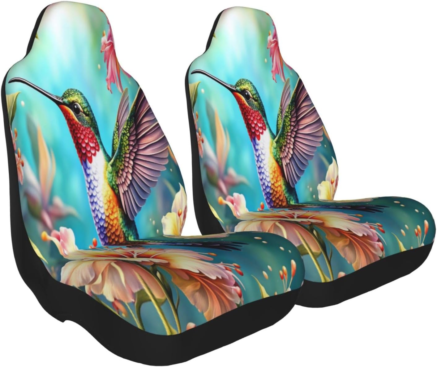 Hummingbird Flowers Car Seat Covers Universal Auto Seat Cushion Protector Automotive Interior Decoration for Cars SUV Truck Sedan