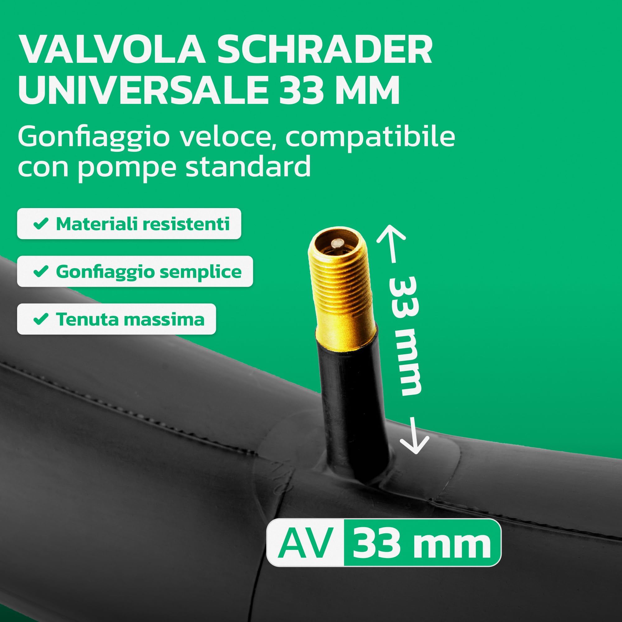 MOOVMOOV Camera d’aria 24x4.0 - Confezione da 2 - Fat Bike, MTB Pneumatici Larghi - ETRTO 98-507/100-507/102-507 - Ruota larga 24 pollici