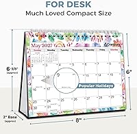 Vista 5 de CRANBURY Calendario pequeño de escritorio de pie 2025, 8 x 6 pulgadas (estaciones), calendario abatible con diseños mensuales de temporada