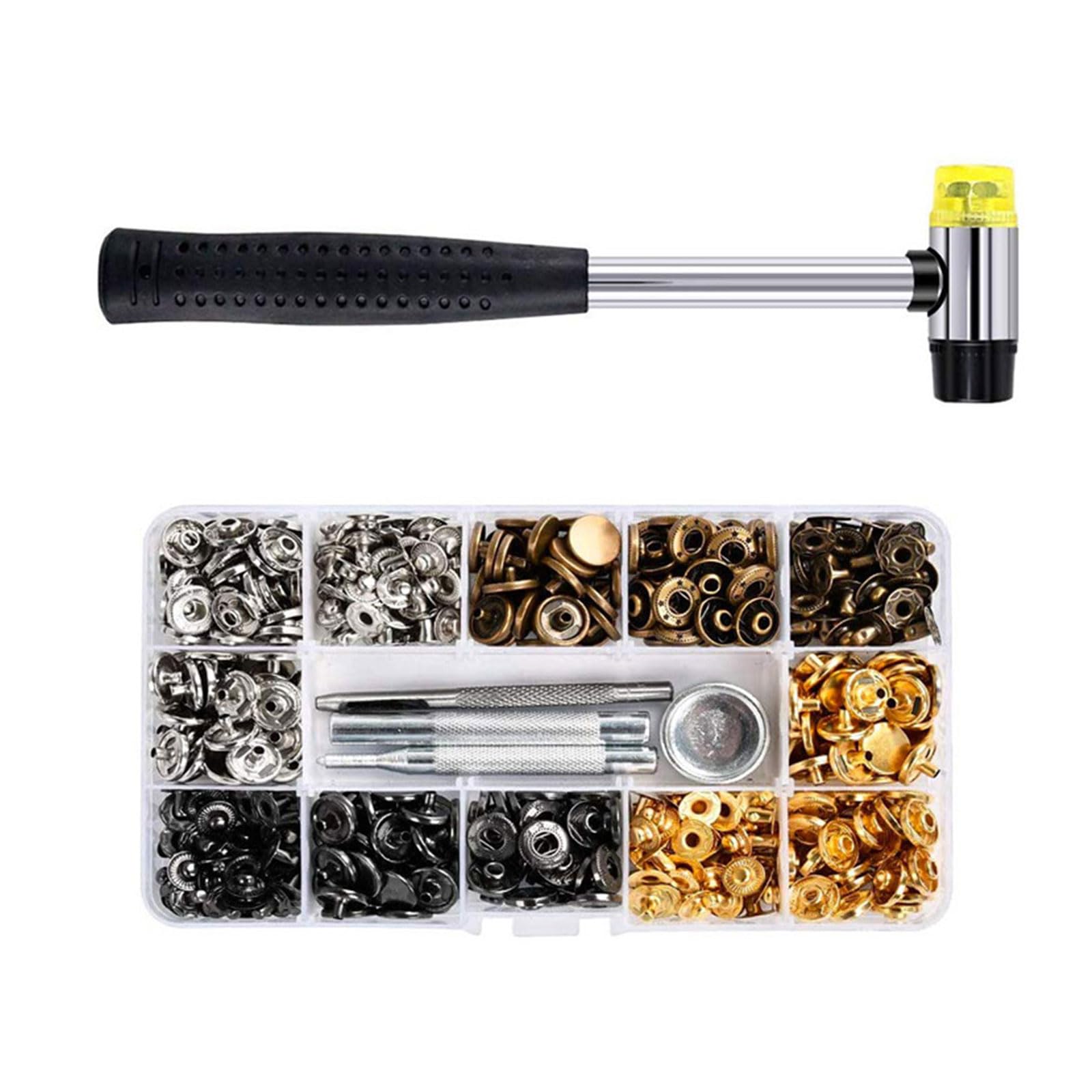 Buxuaaaa 100 / 120Pcs 12.5mm Grommet Kits 4 Colors Grommet Eyelet Set with Install Tool Eyelet Kits for Leather Belt Clothes Grommets Eyelets Eyelets and Grommets with Washers Tool and for Fabric