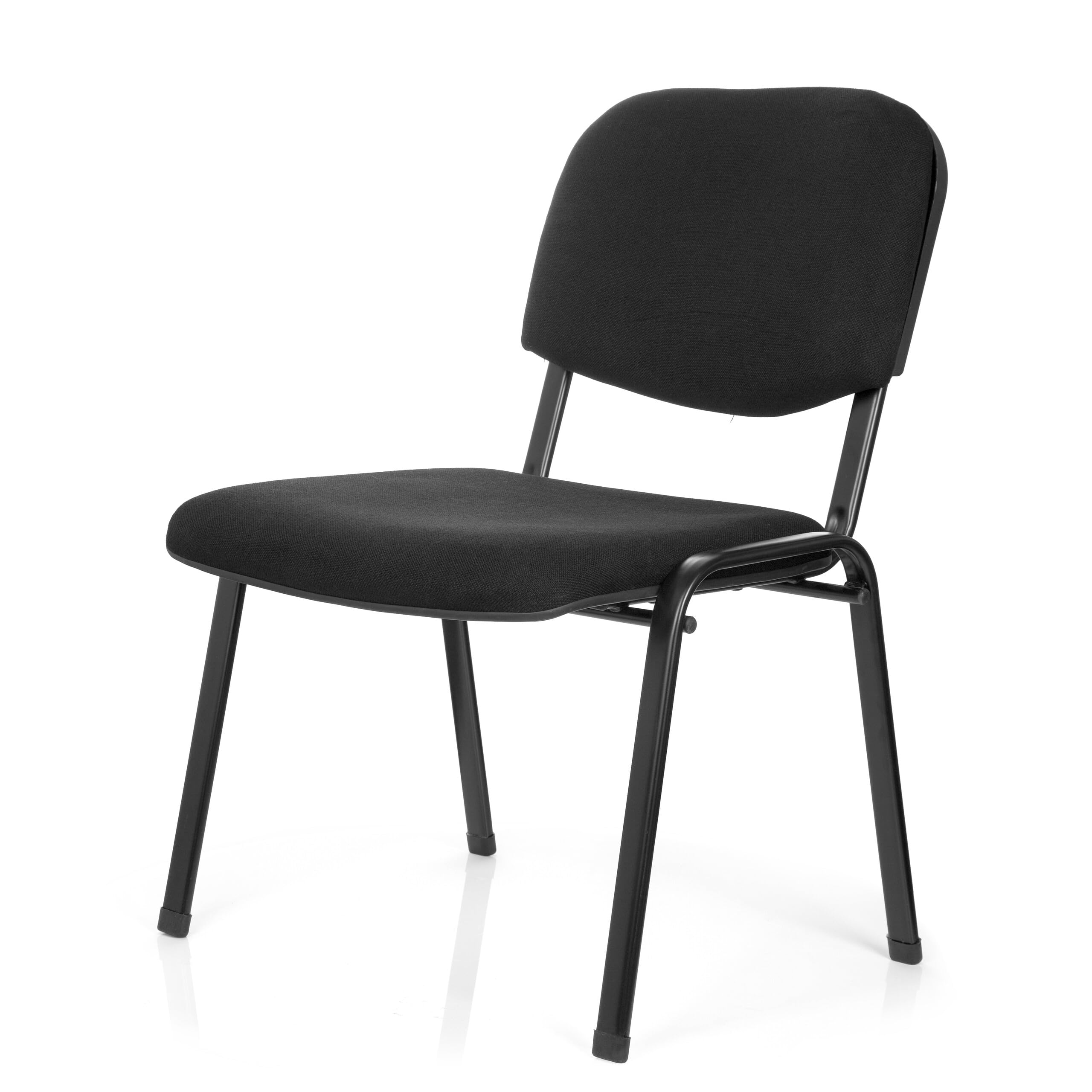 hjh OFFICE Chaise de conférence XT 600 XL en Tissu, Assise Extra Large, Chaise Ergonomique, Dossier empilable, jusqu'à 150 kg (Noir)