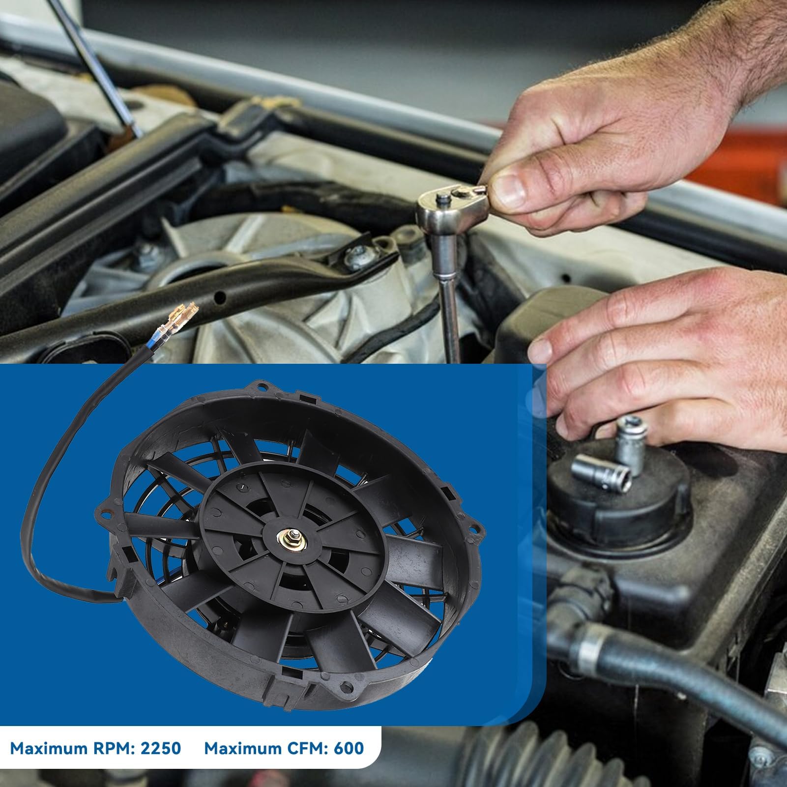 Ventilatore Generale Dell'auto, Ventola per Condizionatore D'aria Da 8 Pollici Accessori per Prestazioni Automobilistiche per Radiatore Raffreddamento Automatico Aria Condizionata