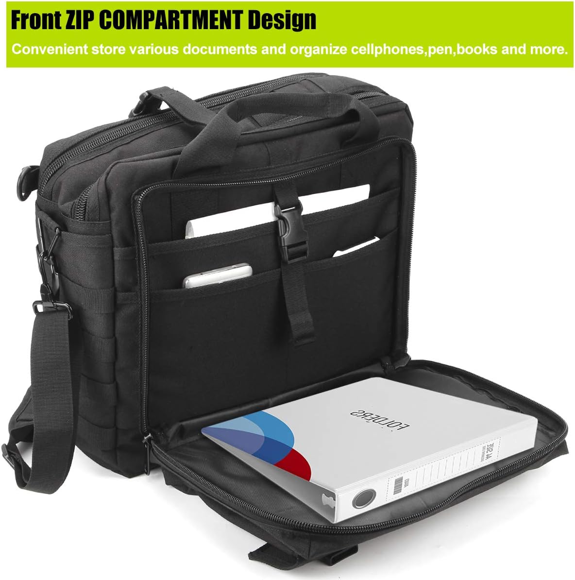 One-Day Sale: Up to 50% Off Military Briefcase,15.6 inch Men's Laptop Messenger Bag Tactical Briefcase Multifunction Outdoor Computer Shoulder Handbags (15.6, Khaki)