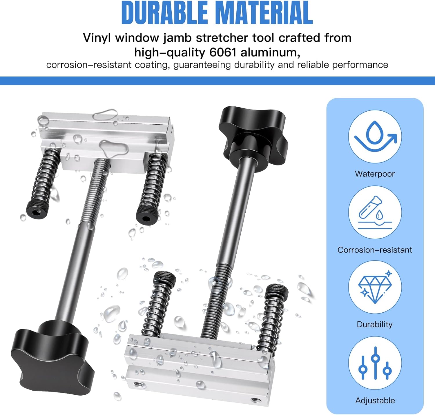 2 Pack Vinyl Window Jamb Stretcher Tool Set – Aluminum Window Repair Kit for Quick Adjustment of Balances, Pivot Shoes and Components