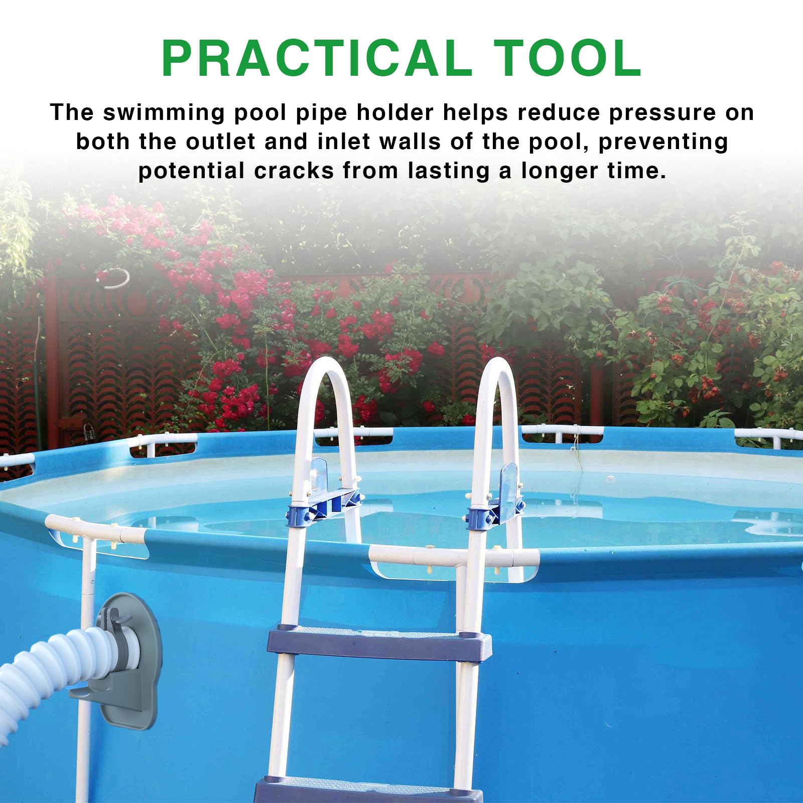 Pool Hose Bracket Holder For Intex Above Ground Pools - Keeps Pipes Neat & Secure