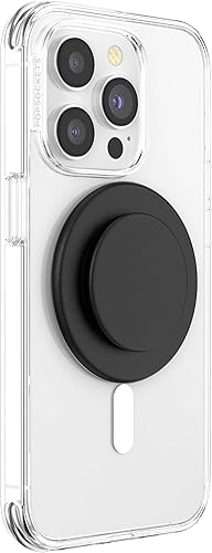 Vista 78 de PopSockets Phone Grip with Expanding Kickstand, Adhesive Grip claro negro